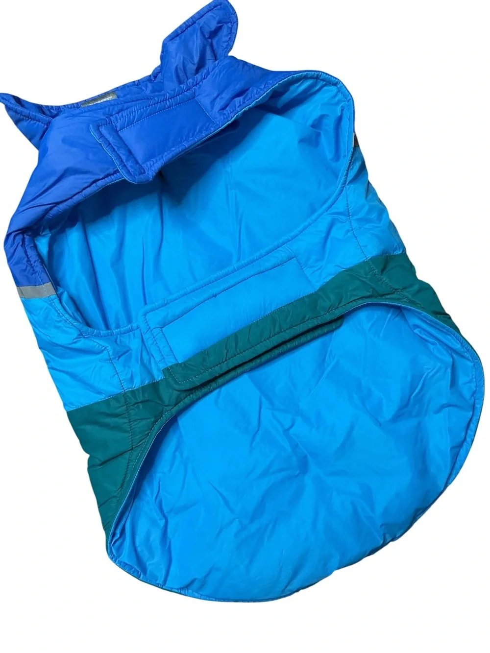 Colorblock Blue & Teal Puffer Dog Coat Jacket